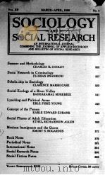 SOCIOLOGY AND SOCIAL RESEARCH   1928  PDF电子版封面     