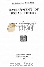 DEVELOPMENT OF SOCIAL THEORY   1925  PDF电子版封面     