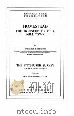 HOMESTEAN THE HOUSEHOLDS OF A MILL TOWN   1910  PDF电子版封面    MARGARET F.BYINGTON 