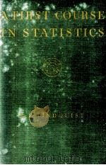 A FIRST COURSE IN STATISTICS（1942 PDF版）
