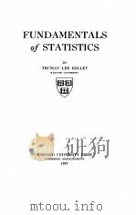FUNDAMENTALS OF STATISTICS（1947 PDF版）