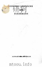 GOETHES GESPRACHE MIT ECKERMANN   1955  PDF电子版封面     
