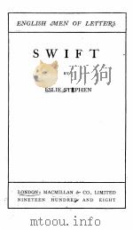 ENGLISH MEN OF LETTERS SWIFT     PDF电子版封面     