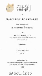 MEMOIRS OF NAPOLEON BONAPARTE.VOL.1   1831  PDF电子版封面     