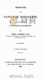 MEMOIRS OF NAPOLEON BONAPARTE.VOL.2   1831  PDF电子版封面     