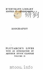 PLUTARCH‘S LIVES VOLUME TWO   1910  PDF电子版封面    ARTHUR HUGH CLOUGH 