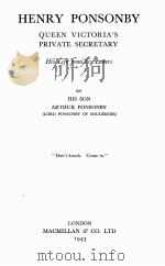 HENRY PONSONBY   1943  PDF电子版封面    ARTHUR PONSONBY 