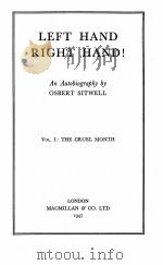 LEFT HAND RIGHT HAND! VOL.I:THE CRUEL MONTH   1947  PDF电子版封面     