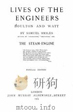 LIVES OF THE ENGINEERS   1904  PDF电子版封面    SAMUEL SMILES 