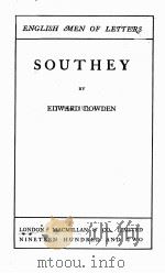 SOUTHEY   1879  PDF电子版封面    EDWARD DOWDEN 