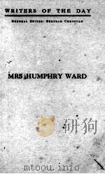 MRS HUMPHRY WARD   1917  PDF电子版封面    STEPHEN GWYNN 