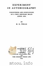EXPERIMENT IN AUTOBIOGRAPHY VOLUME 1（1934 PDF版）
