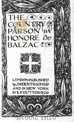 THE COUNTRY PARSON     PDF电子版封面    HONORE DE BALZAC 