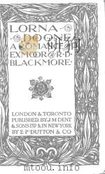 LORNA DOONE AROMANCE OF EXMOOR（1924 PDF版）