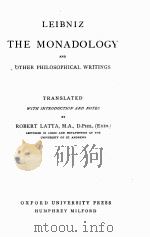 THE MONADOLOGY AND OTHER PHILOSOPHICAL WRITINGS（1898 PDF版）