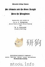 SIR CAWAIN AND THE GREEN KNIGHT   1917  PDF电子版封面    K.G.T.WEBSTER AND W.A.NEILSON 