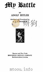 my battle   1933  PDF电子版封面    adolf hitler 