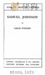 samuel johnson   1914  PDF电子版封面     