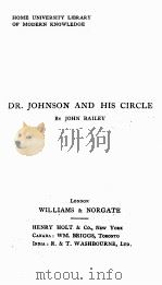 dr.johnson and his circle     PDF电子版封面    john baliey 