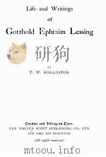 LIFE AND WRITINGS OF GOTTHOLD EPHRAIM LESSING（ PDF版）