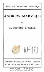 andrew marvell   1905  PDF电子版封面     