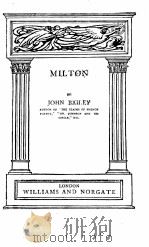 MILTON   1923  PDF电子版封面    JOHN BAILEY 