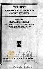 THE BEST AMERICAN HUMOROUS SHORT STORIES   1920  PDF电子版封面     