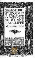 THE MYSTERIES OF UDOLPHO A ROMANCE VOLUME ONE（1931 PDF版）