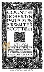 COUNT ROBERT OF PARIS   1920  PDF电子版封面    WALTER SCOTT 