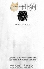 REDGAUNTLET   1952  PDF电子版封面    WALTER SCOTT 