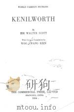 KENIL WORTH   1934  PDF电子版封面    WALTER SCOTT 