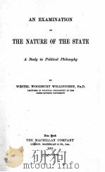 AN EXAMINATION OF THE NATURE OF THE STATE（1911 PDF版）