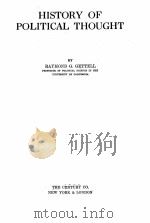 HISTORY OF POLITICAL THOUGHT   1924  PDF电子版封面    RAYMOND G. GETTELL 