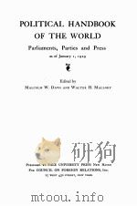POLITICAL HANDBOOK OF THE WORLD 1929（1929 PDF版）