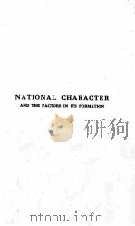 NATIONAL CHARACTER AND THE FACTORS IN ITS FORMATION（1927 PDF版）