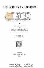 DEMOCRACY IN AMERICA VOLUME 2   1898  PDF电子版封面    DANIEL C. GILMAN 