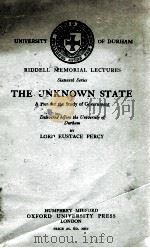 THE UNKNOWN STATE   1945  PDF电子版封面    LORD EUSTACE PERCY 