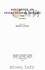 DOCUMENTS ON INTERNATIONAL AFFAIRS VOLUME 1（1942 PDF版）
