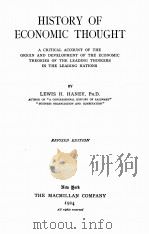 HISTORY OF ECONOMIC THOUGHT REVISED EDITION（1924 PDF版）