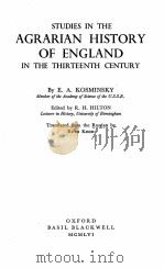 STUDIES IN THE AGRARIAN HISTORY OF ENGLAND IN THE THIRTEENTH CENTURY（1956 PDF版）