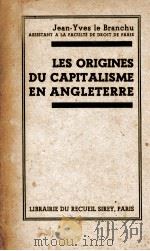 LES ORIGINES DU CAPITALISME EN ANGLETERRE   1935  PDF电子版封面     