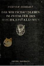 DAS WIRTSCHAFTSLEBEN IM ZEITALTER DES HOCHKAPITALISMUS ERSTER HALBBAND   1927  PDF电子版封面     