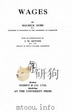 WAGES   1933  PDF电子版封面    MAURICE DOBB 