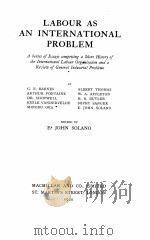LABOUR AS AN INTERNATIONAL PROBLEM（1920 PDF版）