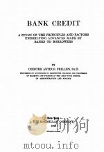 BANK CREDIT   1920  PDF电子版封面    CHESTER ARTHUR PHILLIPS 