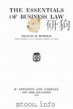 THE ESSENTIALS OF BUSINESS LAW VOLUME 12   1922  PDF电子版封面    FRANCIS M. BURDICK 