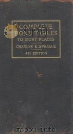 EXTENDED BOND TABLES   1920  PDF电子版封面    CHARLES EZRA SPRAGUE 