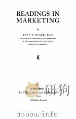 READINGS IN MARKETING   1924  PDF电子版封面    FRED E. CLARK 
