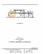 RESEARCH-A NATIONAL RESOURCE NOVEMBER 1938   1938  PDF电子版封面     