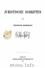 JURISTISCHE SCHRIFTEN DRITTER BAND   1907  PDF电子版封面     